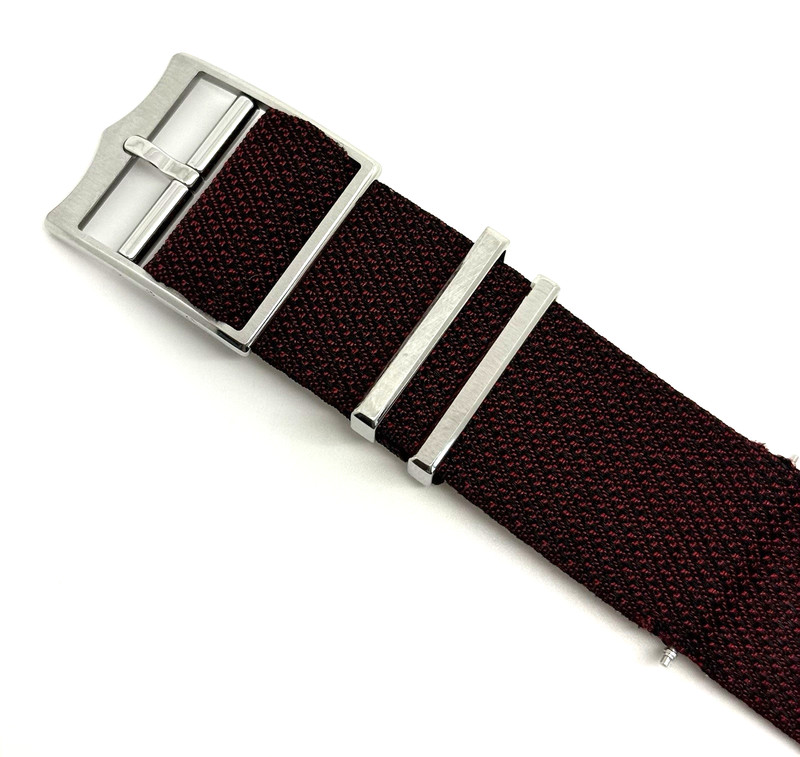 Tudor 22mm x 22mm Maroon Fabric Watch Strap Band Buckle Authentic OEM gallery