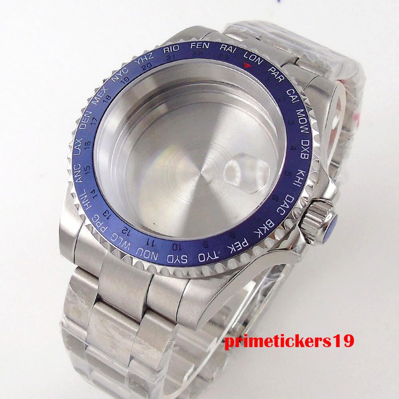 40mm Stainless Steel Watch Case Rotating Alloy Bezel Fit NH35 ETA2824 PT5000