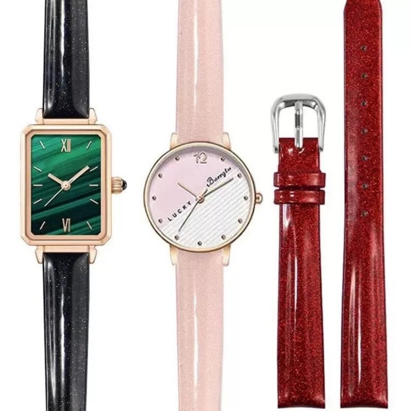 Genuine Leather Glossy Women Strap For Lola Rose Steel Buckle Band 10 12 14 16mm