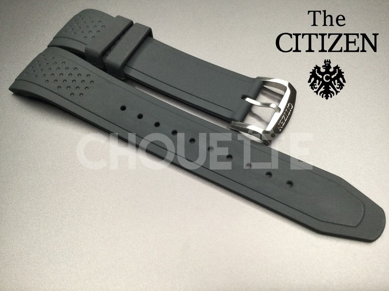Citizen Eco-Drive 23mm Black Rubber Watch Strap CA0421-04E, CA0420-07E w/ PINS