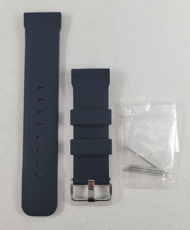 Original Bulova Marine Star 24mm Black Rubber Replacement Band 9601509-SBK98B127