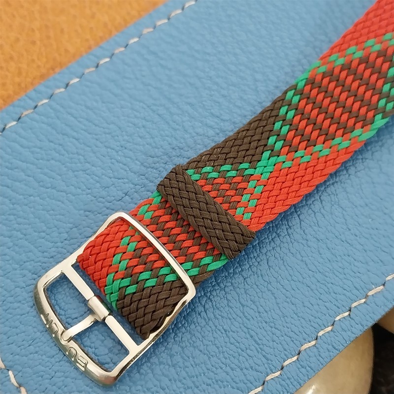 Vintage 18mm Eulit Braided Perlon Classic 1960s Single Pass Argyle Watch Band gallery