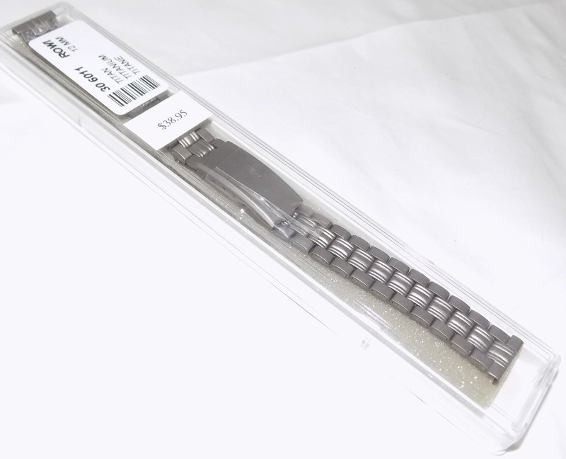 6 3/4" 172mm New Solid Titanium Womens Bracelet Trifold Clasp 14mm Watch Band gallery