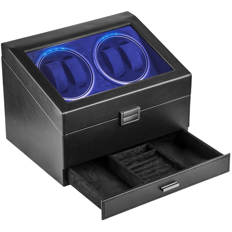 Automatic Watch Winder Box with Jewelry Storage