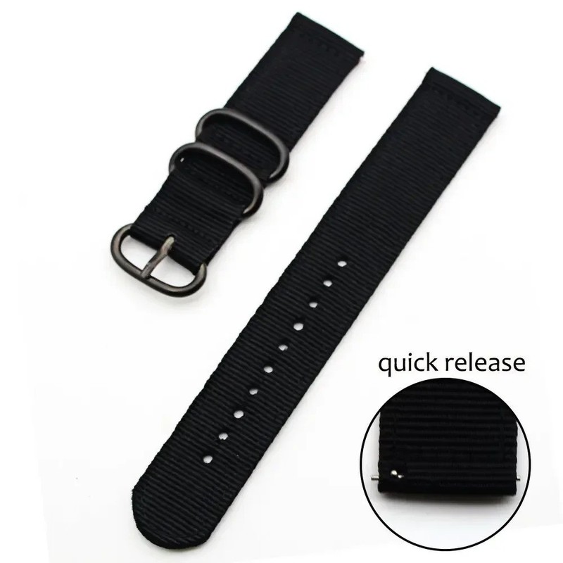 18mm 20mm 22mm Durable Military Woven Nylon Wrist Watch Band Quick Release Strap gallery