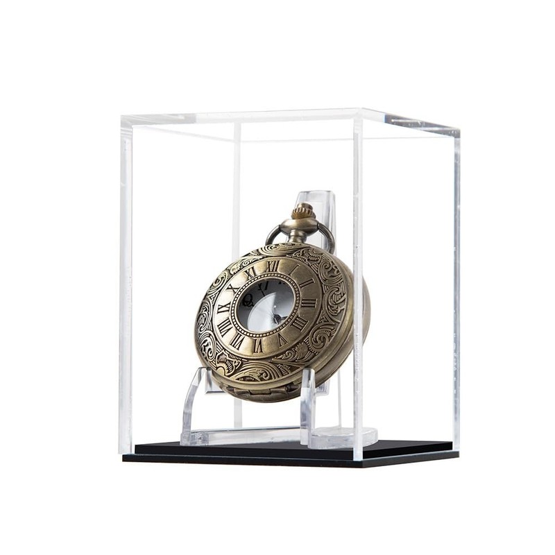 Pocket Watch Display Case Display Stand Cube Holder Clear Acrylic Box Protect...