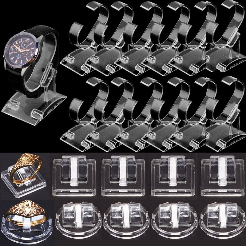 Plastic Clear Ring Watch Watch Display Stand Bangle Show Racks Holder Organizer