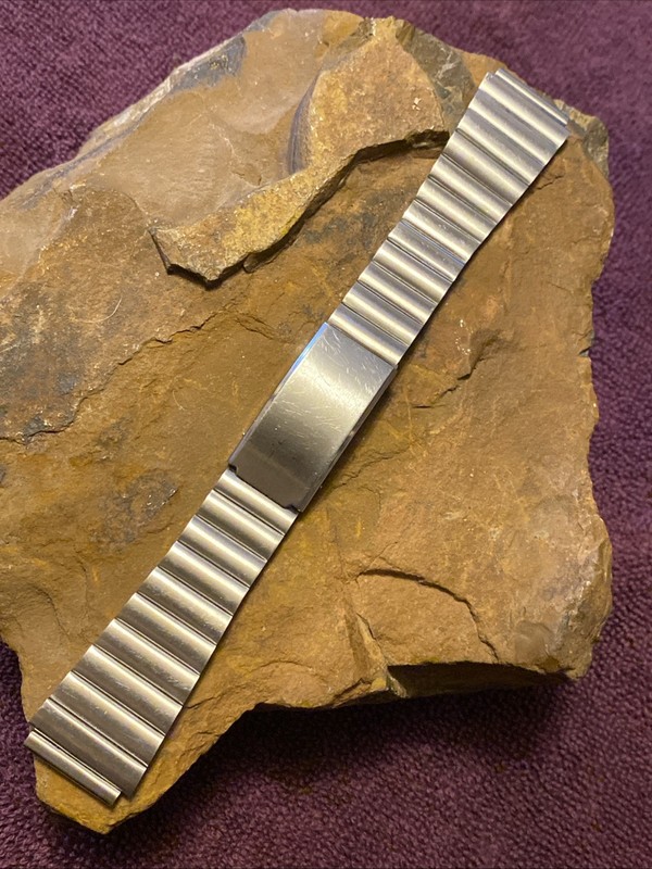 18.7 mm 1960’s Vintage Hong Kong Brushed Stainless Steel Watch Band #2080
