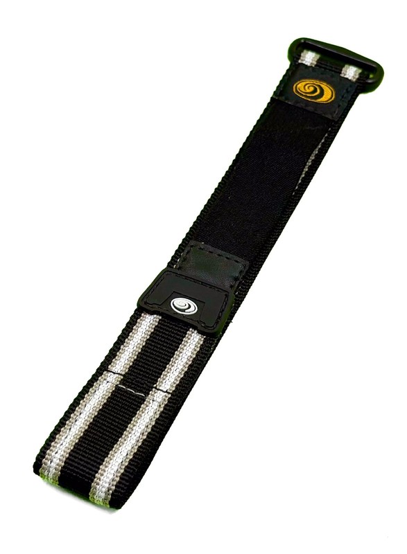 Premium Elastic Hook & Loop Nylon Watch Band 16-20mm Black/White/Beige Wave Logo