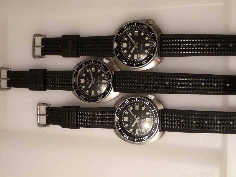 19mm rubber waffle watch strap fits Seiko 6105 / 6217 Captain Willard