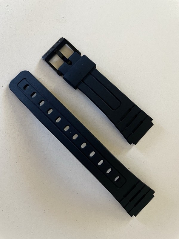 New Genuine Casio F-91W Watch Band Strap Black Resin 18mm Replacement