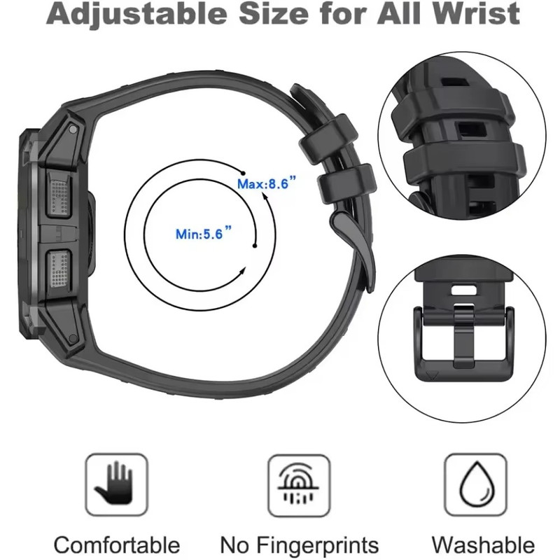 Spotrs Soft Silicone Strap For Garmin Instinct 3 Amoled & Solar 50mm & 45mm Band gallery