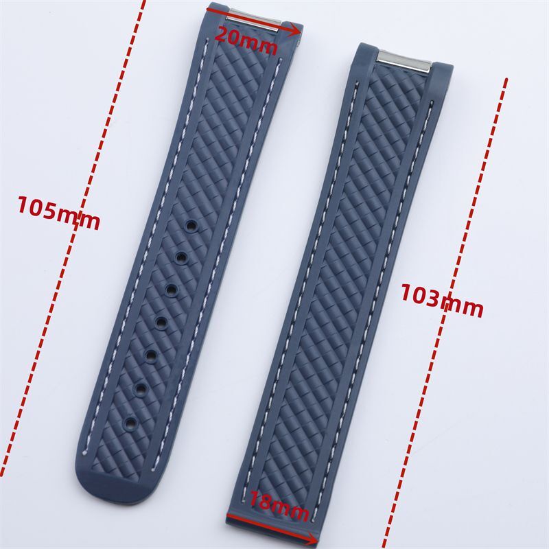 20mm Silicone Rubber Strap Band Fits Omega Aqua Terra 150M 41mm Watches gallery