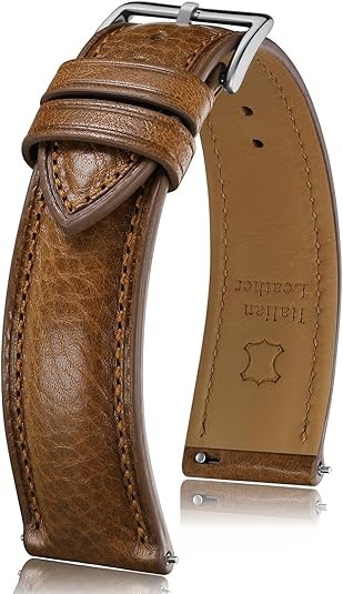 Italian Leather Watch Band Tuscany Natural Vegetable-Tanned Full Grain Genuine L