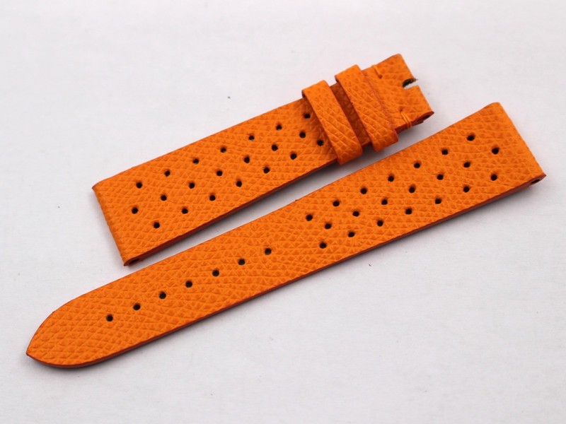Handmade Orange Leather Racing Watch Strap Belt Various Sizes New