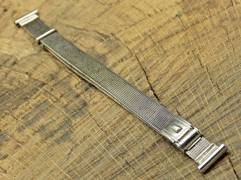 Watch Band Pre-Owned Vintage Sliding Clasp 11mm Forstner Stainless Steel XLong