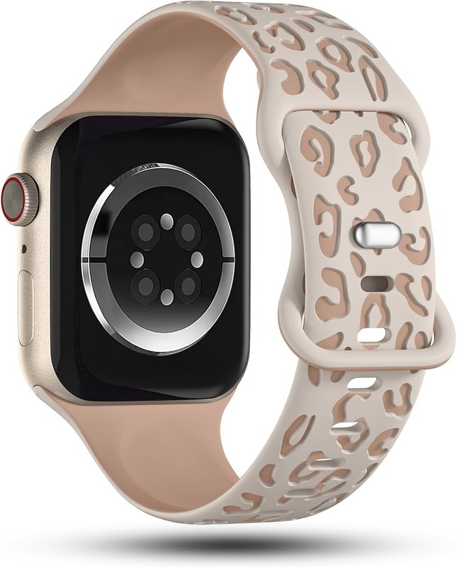 3 Pack Leopard Engraved Bands Compatible with Apple Watch Band 41 gallery