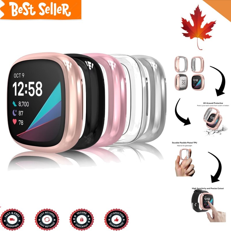 Screen Protectors for Fit Bit Sense / Versa 3 - Clear, Black, Silver, Rose Gold