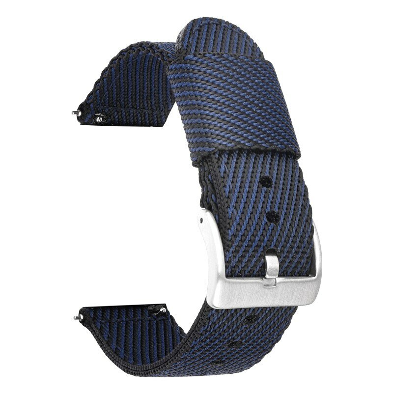 Stripes Weave Nylon Fabric Watch Band 20mm 22mm Strap 18mm 24mm Wrist Bracelet