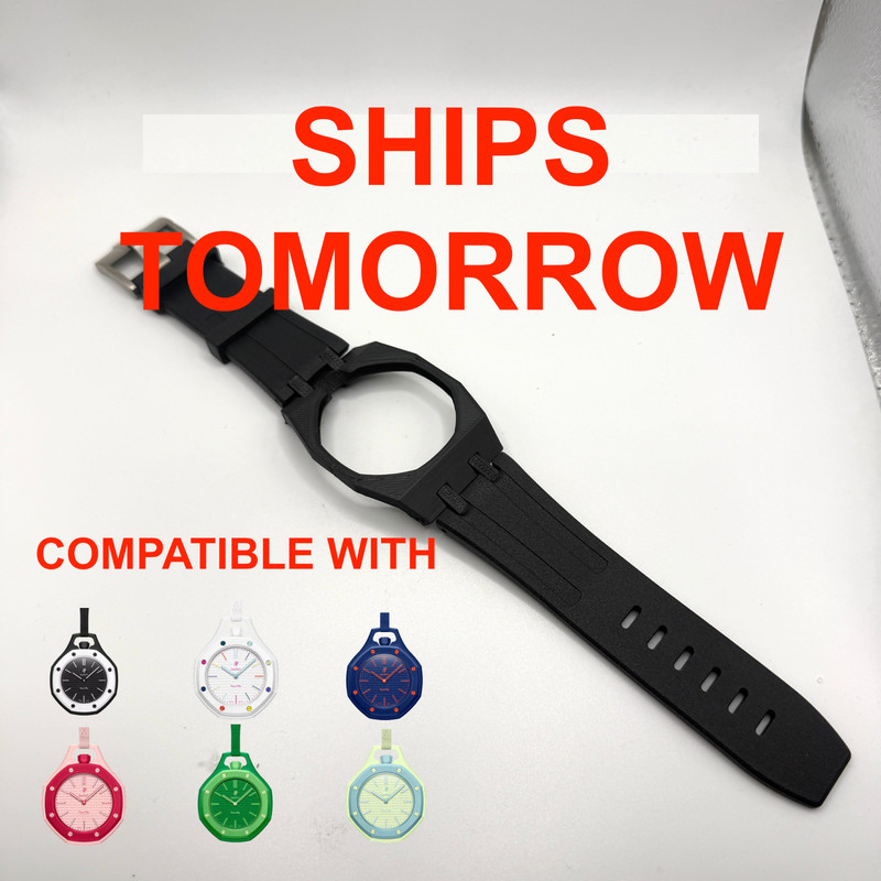 Case Adapter Silicone Strap Compatible w AP x Swatch Royal Pop Watch 12 Crown