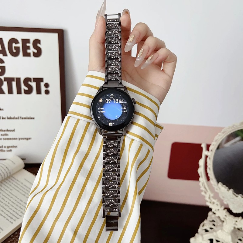 22mm For Movado Bold 3600261 Bling Diamond Watch Band Luxury Wrist Strap gallery