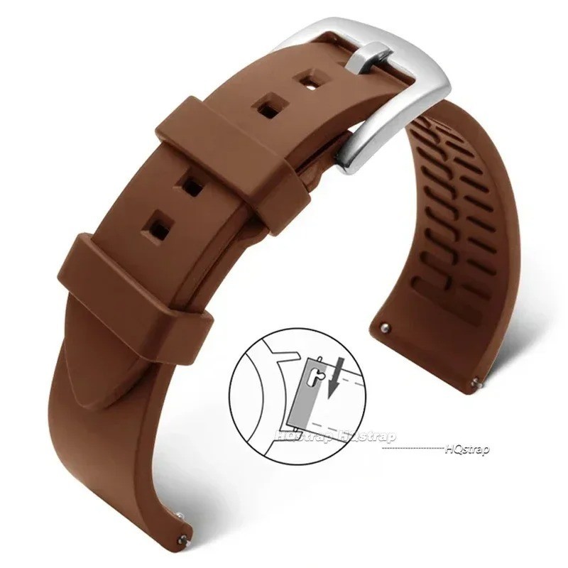 20 mm 22mm 24mm Rubber Watch Strap FKM Band For Officine Panerai Series