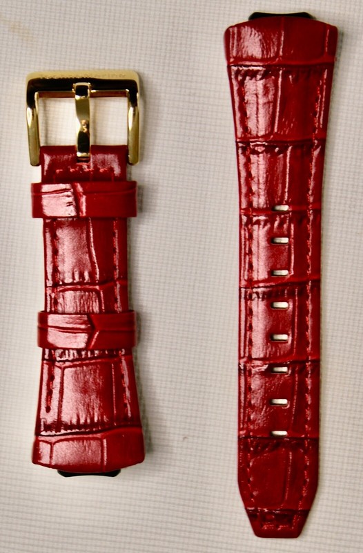 Authentic TechnoMarine Leather Watch band strap 15mm-26mm Black Red Blue Green