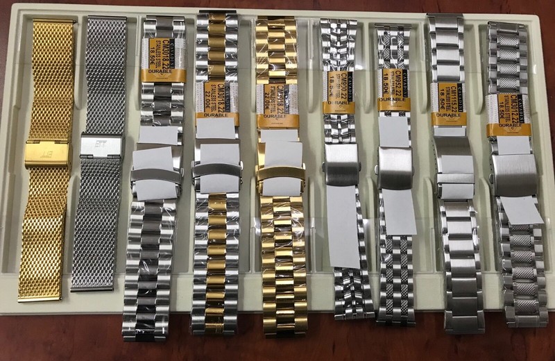 Lot Of 22Mm Watch Straps 9 Pieces Stainless Steel Multicolored Various Models