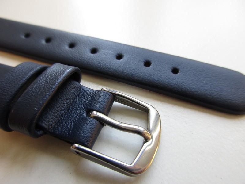 Vintage Blue XL untapered unstitched 12 MM leather watch band strap gallery