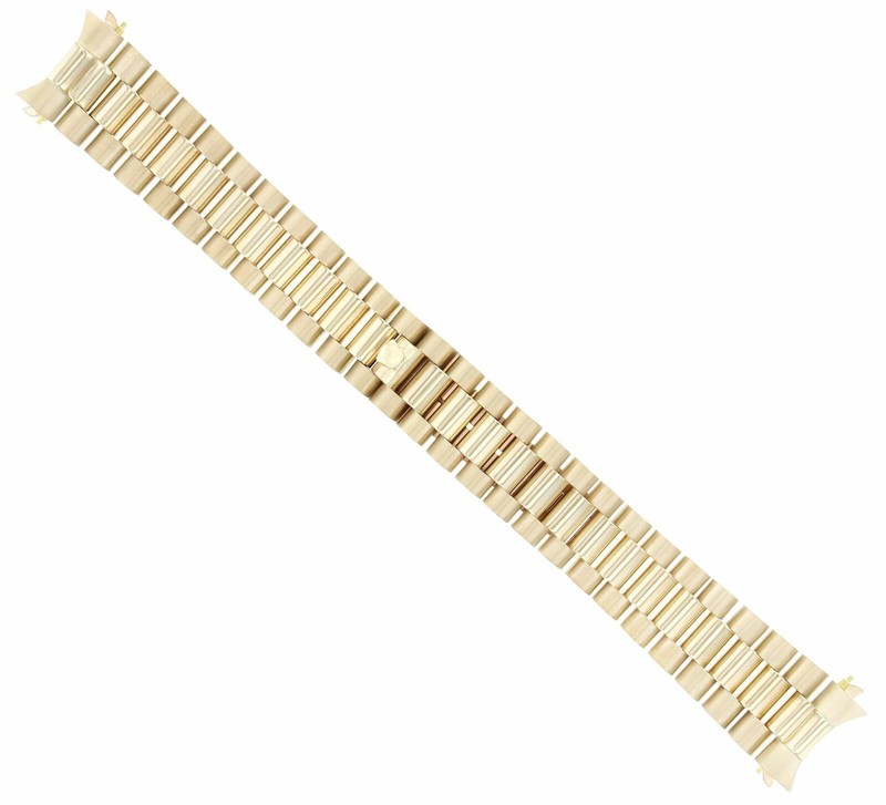 19MM 14K YELLOW GOLD PRESIDENT WATCH BAND FOR ROLEX 15037, 15038, 1523, 15238
