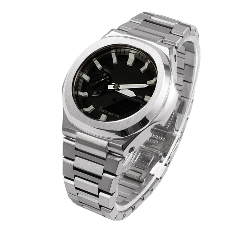Luxury Nautilus Style Stainless Metal Case Strap Mod Kit For Casioak GA2100/2110