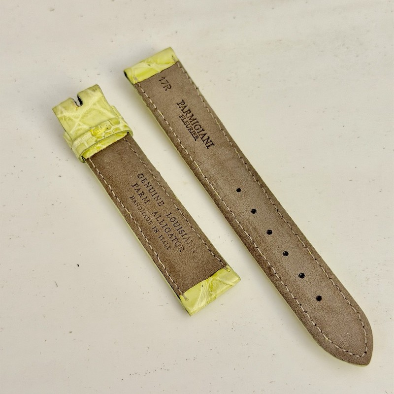 Authentic Parmigiani Fleurier Yellow Alligator Watch Band. 17/16mm. New. OEM. gallery