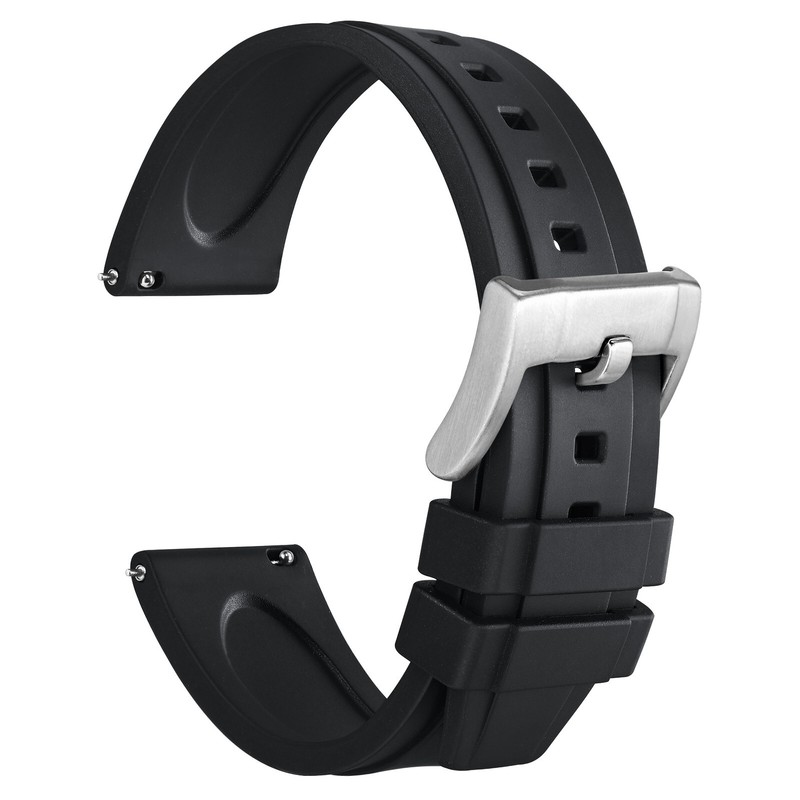 WOCCI Hevea Watch Straps FKM Rubber Not Adsorb Dust 18mm 20mm 22mm 24mm Band