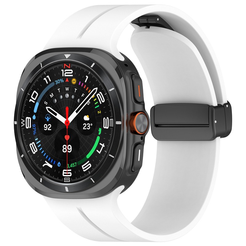 Magnetic Buckle Strap For Samsung Galaxy Watch 7 Ultra 47mm Silicone Sport Band