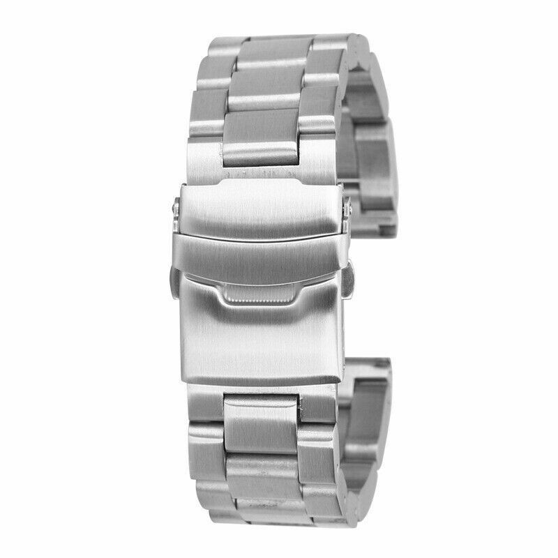 5.5mm Thick Solid Stainless Steel Watch Band Strap Bracelet 22 24 26 gallery