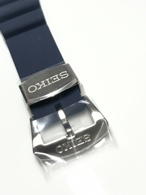 Original Seiko Blue ( Navy) Rubber Band Soft Silicon Strap 22mm R02Y012J9 gallery