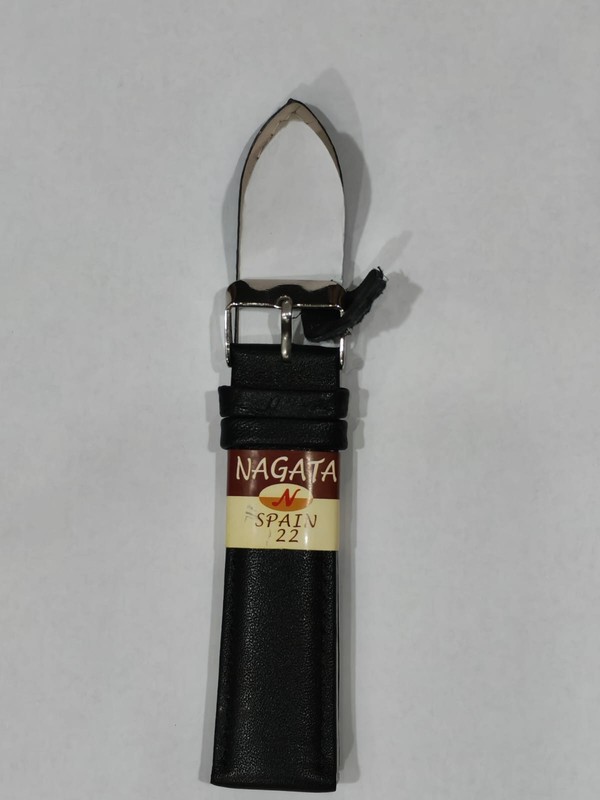 New Nagata Spain Smooth Leather Watch Band 20mm 22mm 24mm Men Strap Black Brown