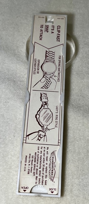 Vintage Topps Gold Tone Expansion Band Clip Fast End 16mm 5/8 New Old Stock 2504 gallery