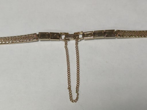 Vtg GT Brite Wristwatch Band Ladies All Watches #B-95 Adjustable Stretch W/Chain gallery
