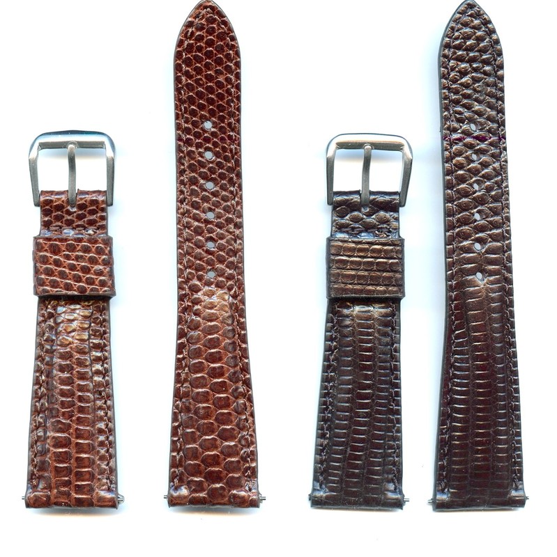 22mm 17mm 18m Gay Frères® Vintage Style Genuine Lizard Watch Strap Leather Lined