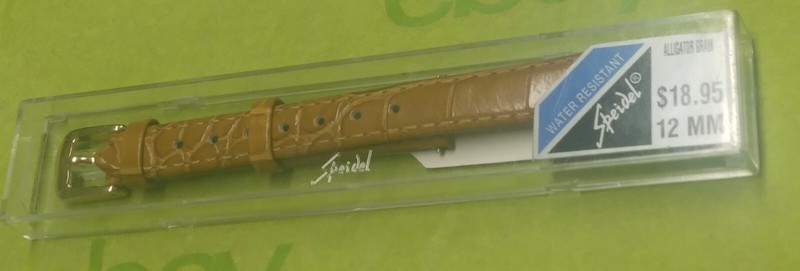 Vintage 12 mm Speidel Yellow Brown Alligator Grain Watchand – NOS