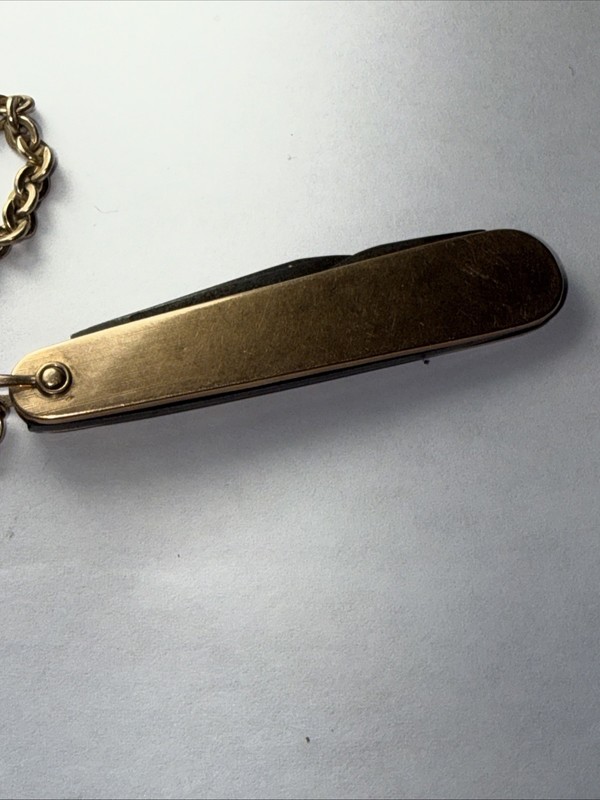 Swank Watch Fob Chain Knife Rolled Gold Plate Antique Victorian 100 Years Old gallery