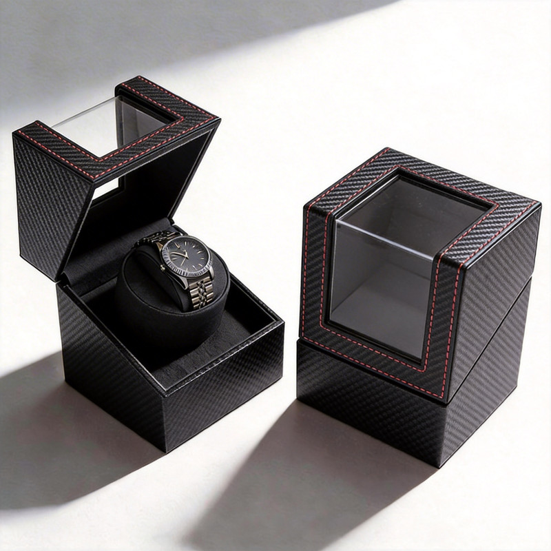 Automatic Watch Winder Display Case Rotating Storage Organizer Quiet Box US