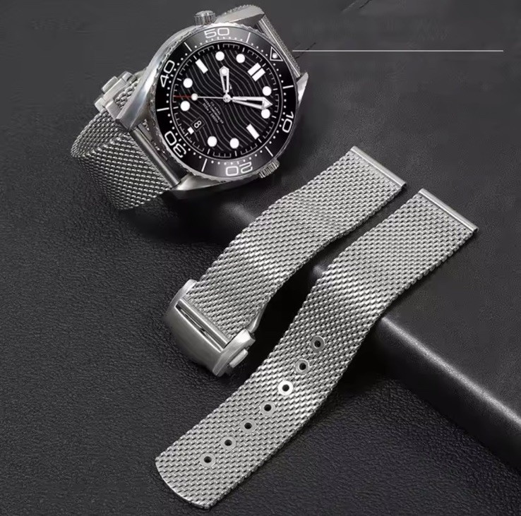 Steel Milanese Strap for Omega Speedmaster 007 Models – 20mm Mesh Bracelet Band