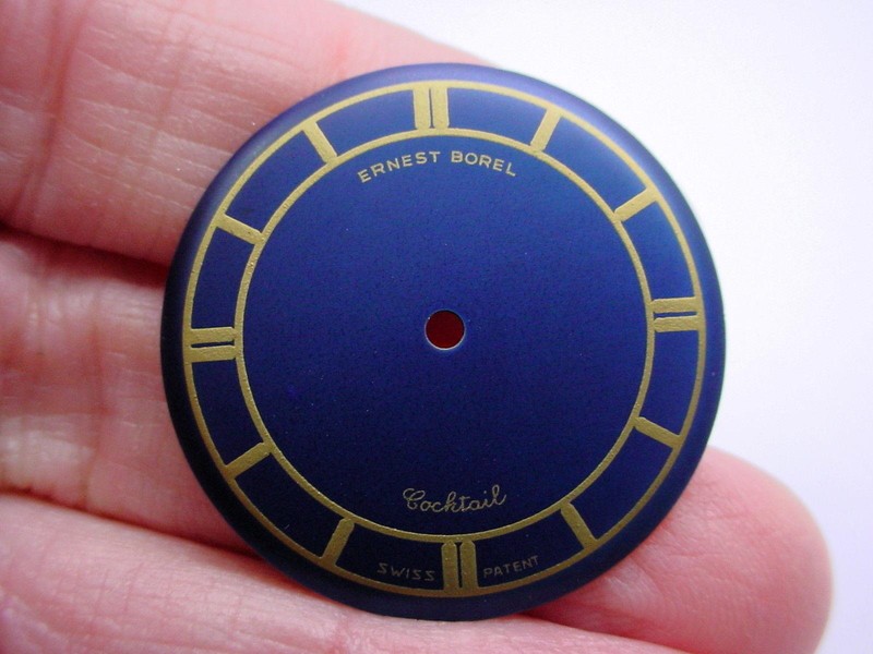 Blue Vintage Mens Ernest Borel Watch Dial for Cocktail Watch Mystery Dial 27.5mm