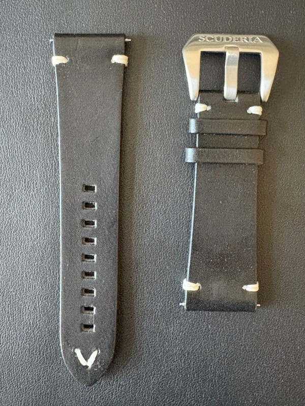 Black Leather Watch Strap CT SCUDERIA 24/20mm -030