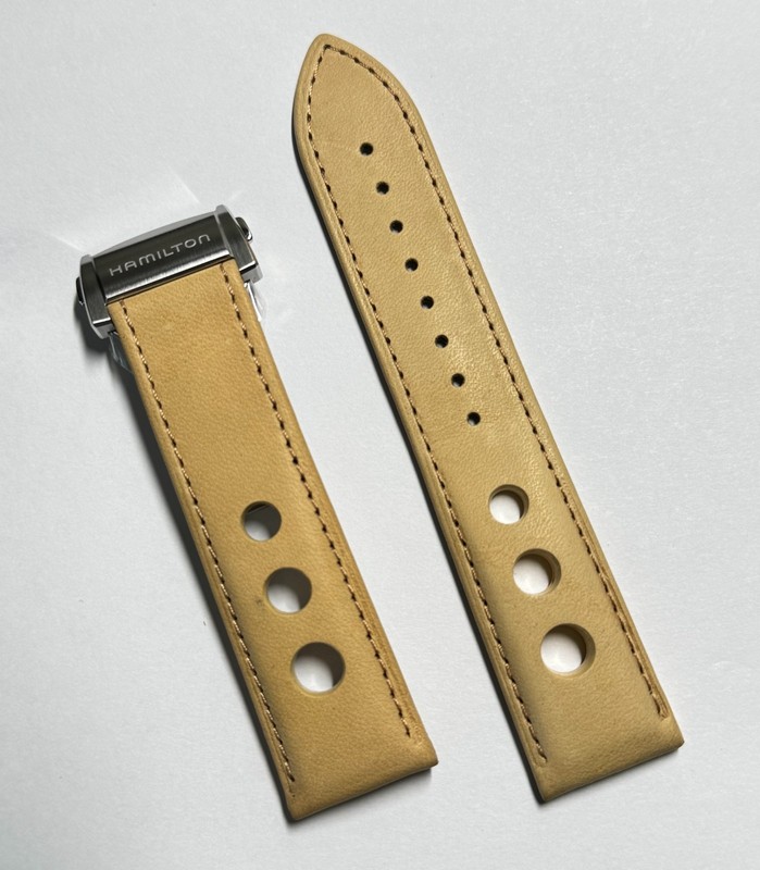 Original Hamilton 22mm PanEurop BEIGE Leather Watch Band Strap