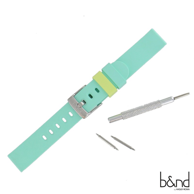 B&ND Hadley Roma BND300 Mode 16mm Green Genuine Silicone Strap Fits Smart Watch