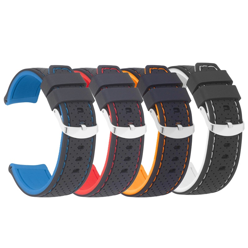 22mm Silicone Rally Strap Watch Band for Technomarine Manta Collection