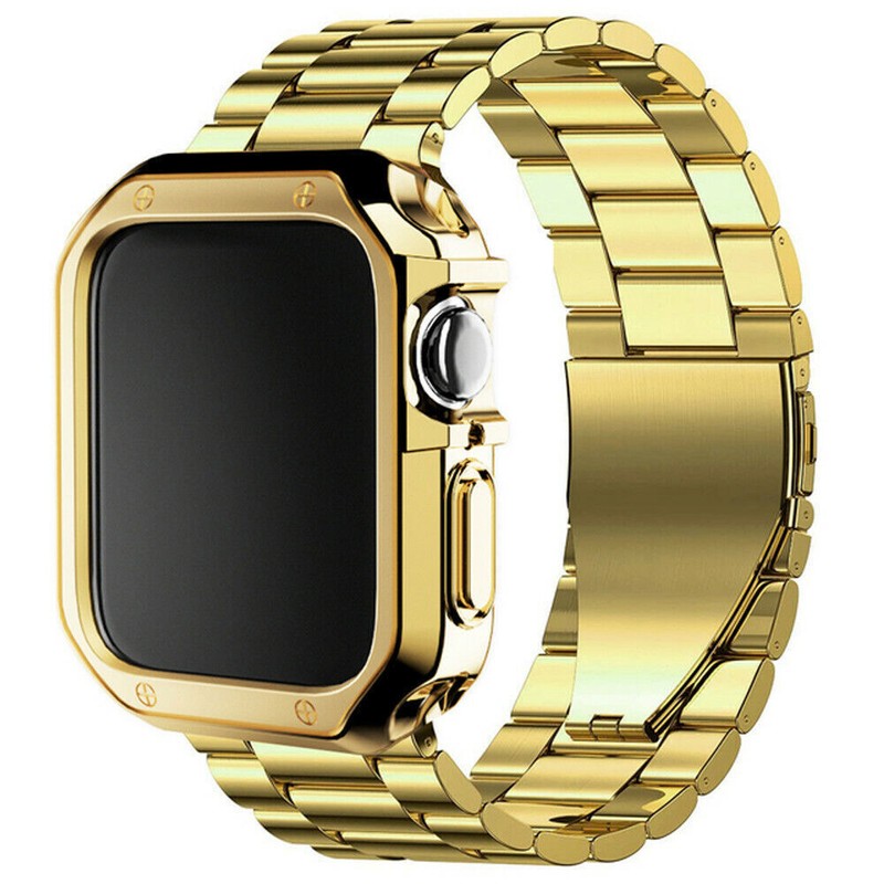 Metal Watch Band Strap With Soft Case For Apple Watch Series 9 8 7 6 5 4 3 SE 49